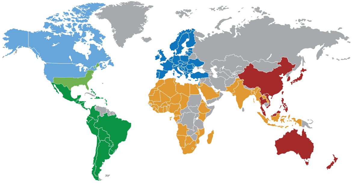 World Sales Territories Map